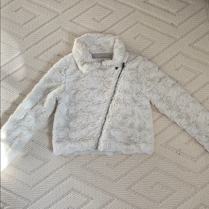 Tucker and Tate white faux fur jacket